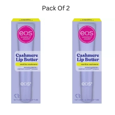EOS Vanilla Cashmere Lip Butter with Plumping Peptides, 0.35 fl oz x 2