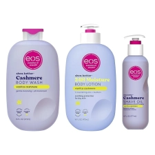 EOS Vanilla Cashmere Shower Bundle: Body Lotion, Body Wash, Shave Oil (Set of 3)"