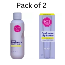 EOS Vanilla Cashmere Body Oil & Lip Butter Duo - 2 Pack, 0.35 fl oz Each