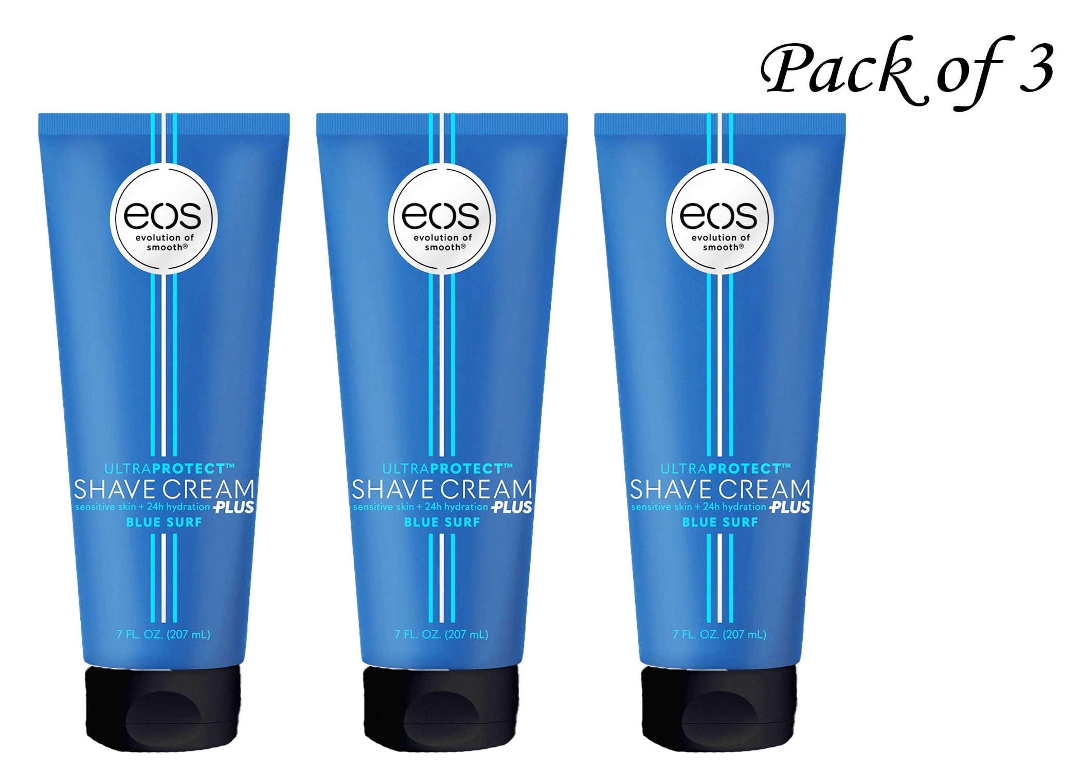EOS UltraProtect™ Men's Shave Cream - Blue Surf, 7 fl oz (Pack of 3) for Sensitive Skin