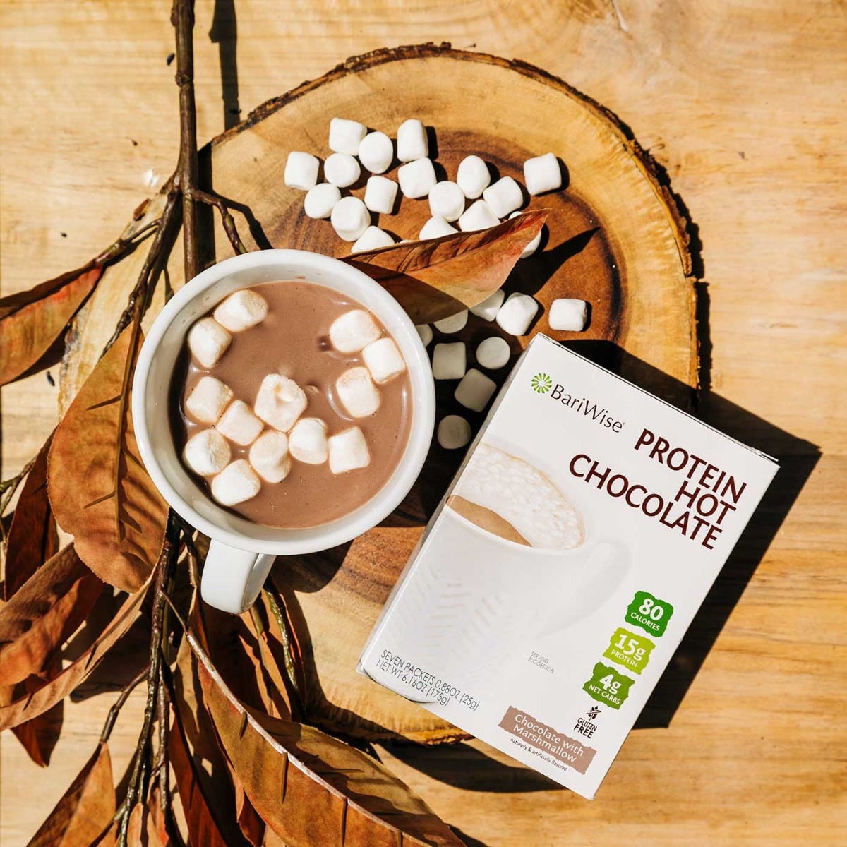 BariWise Protein Hot Chocolate with Chocolate Marshmallows, 7ct