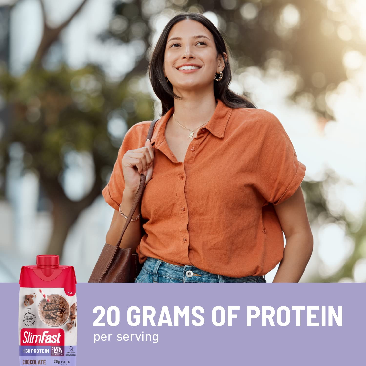 SlimFast Protein Shake - 20g Protein, Meal Replacement, Ready-to-Drink, Low Carb & Sugar - 12 Count