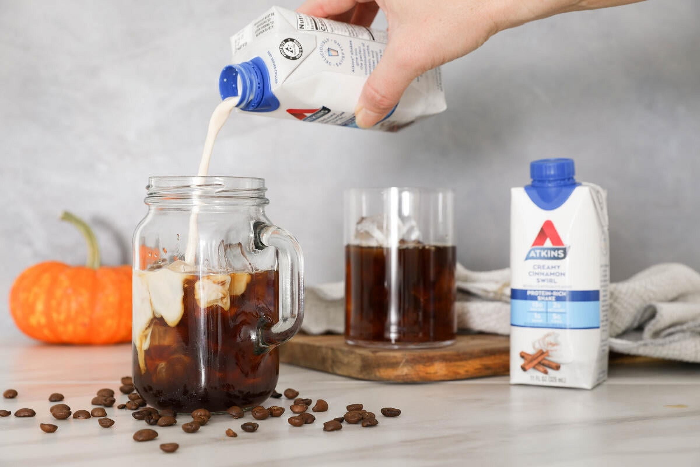 ATKINS CREAMY CINNAMON SWIRL PROTEIN SHAKE, 4-PACK - LOW GLYCEMIC & HIGH PROTEIN