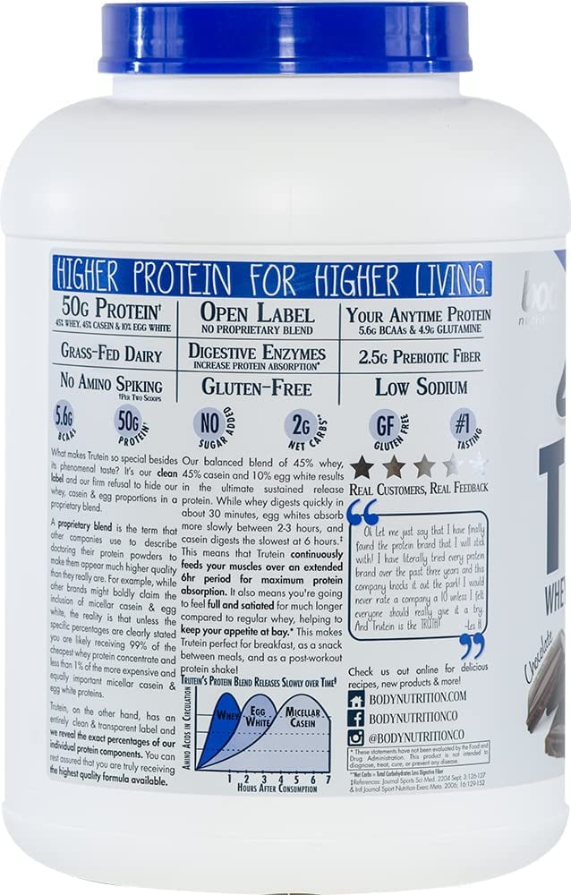 Body Nutrition Trutein Chocolate Protein Powder 4 lb. (1814g)