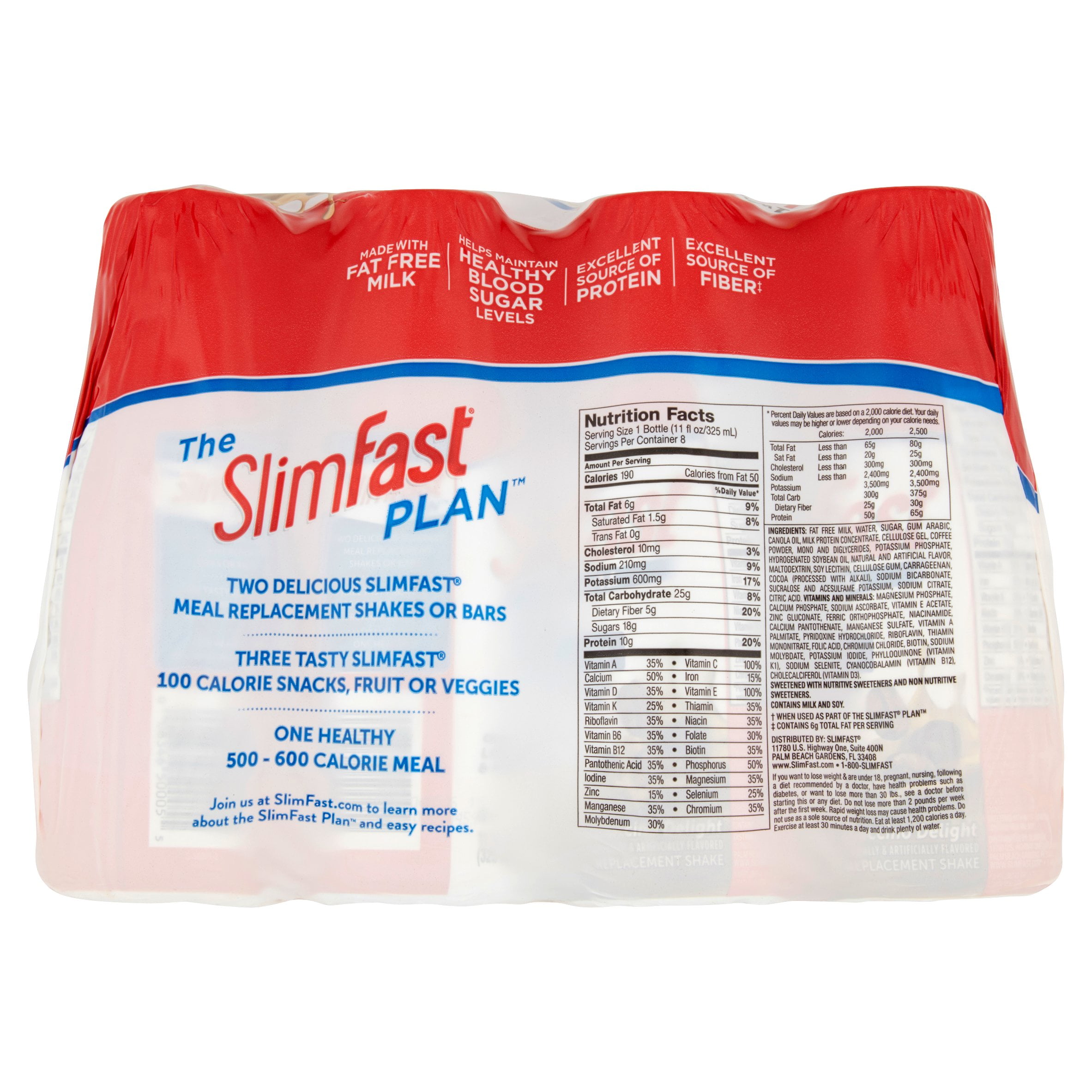 SlimFast Cappuccino Delight Protein Shake 8-Pack, 11 Fl Oz Bottle