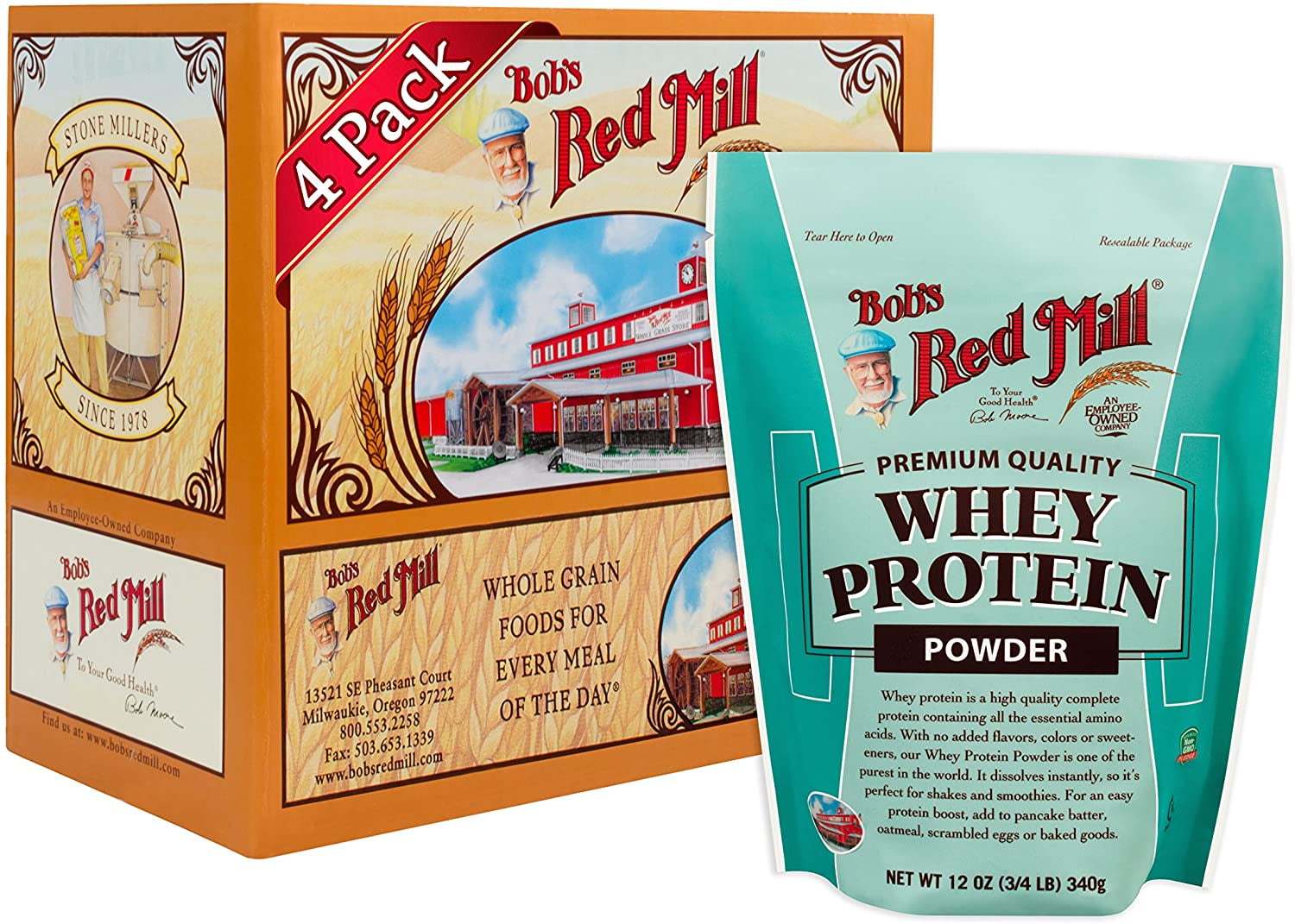 Bob's Red Mill Whey Protein Powder - 4 Pack, 12 oz. Each