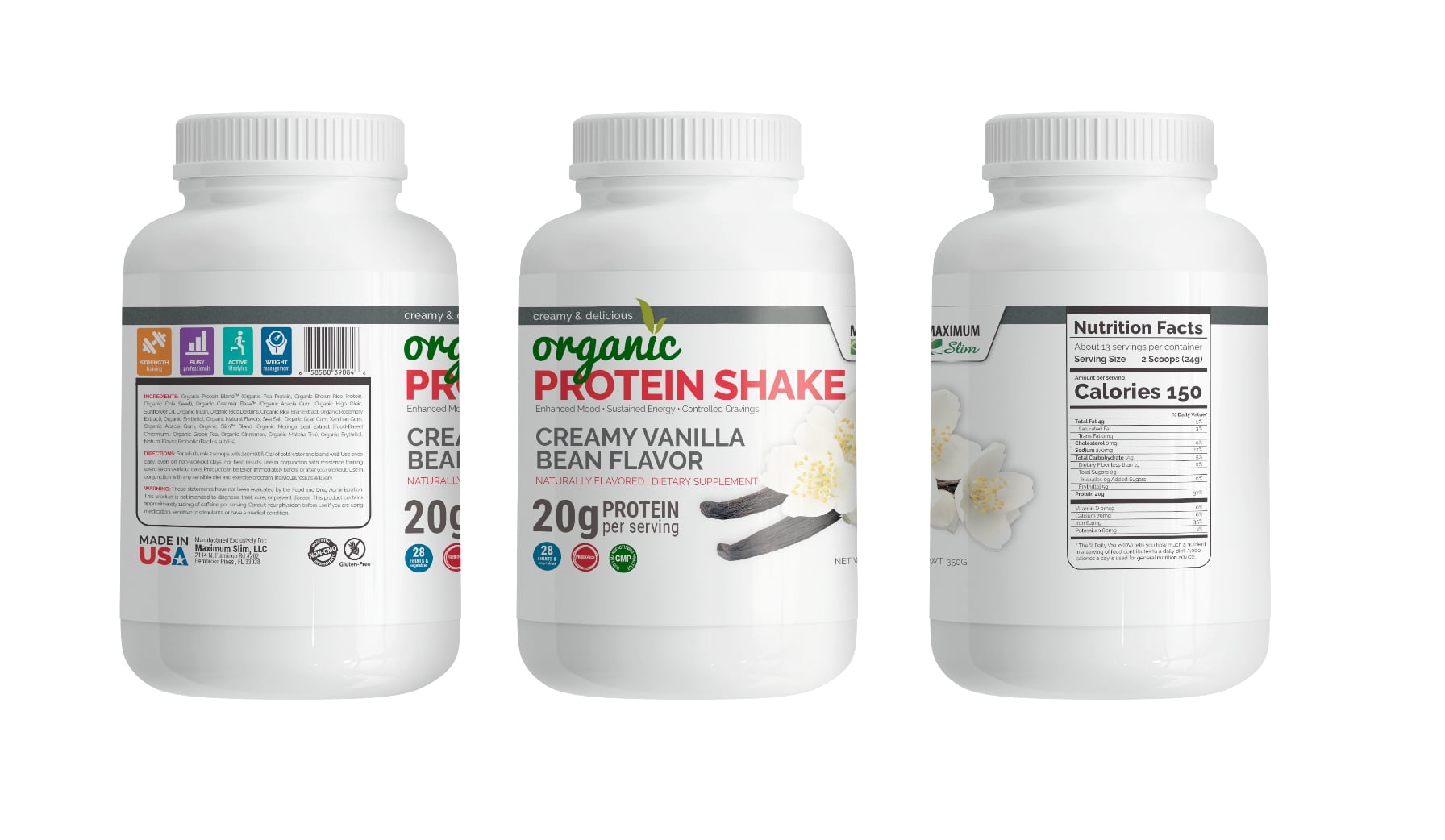 Maxımum Slim Organic Whey Protein Powder - Creamy Vanilla Fat Burning Shake