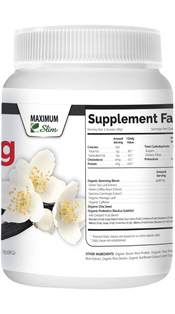Maxımum Slim Organic Whey Protein Powder - Creamy Vanilla Fat Burning Shake