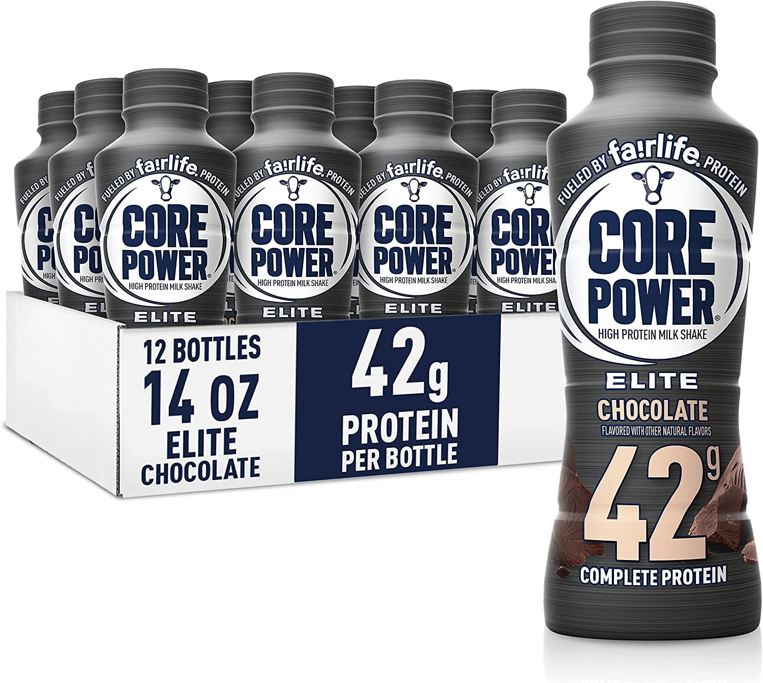 Fairlife Core Power Elite Chocolate High Protein Shake, 42g, 14oz - Ready-to-Drink for Workout Recovery