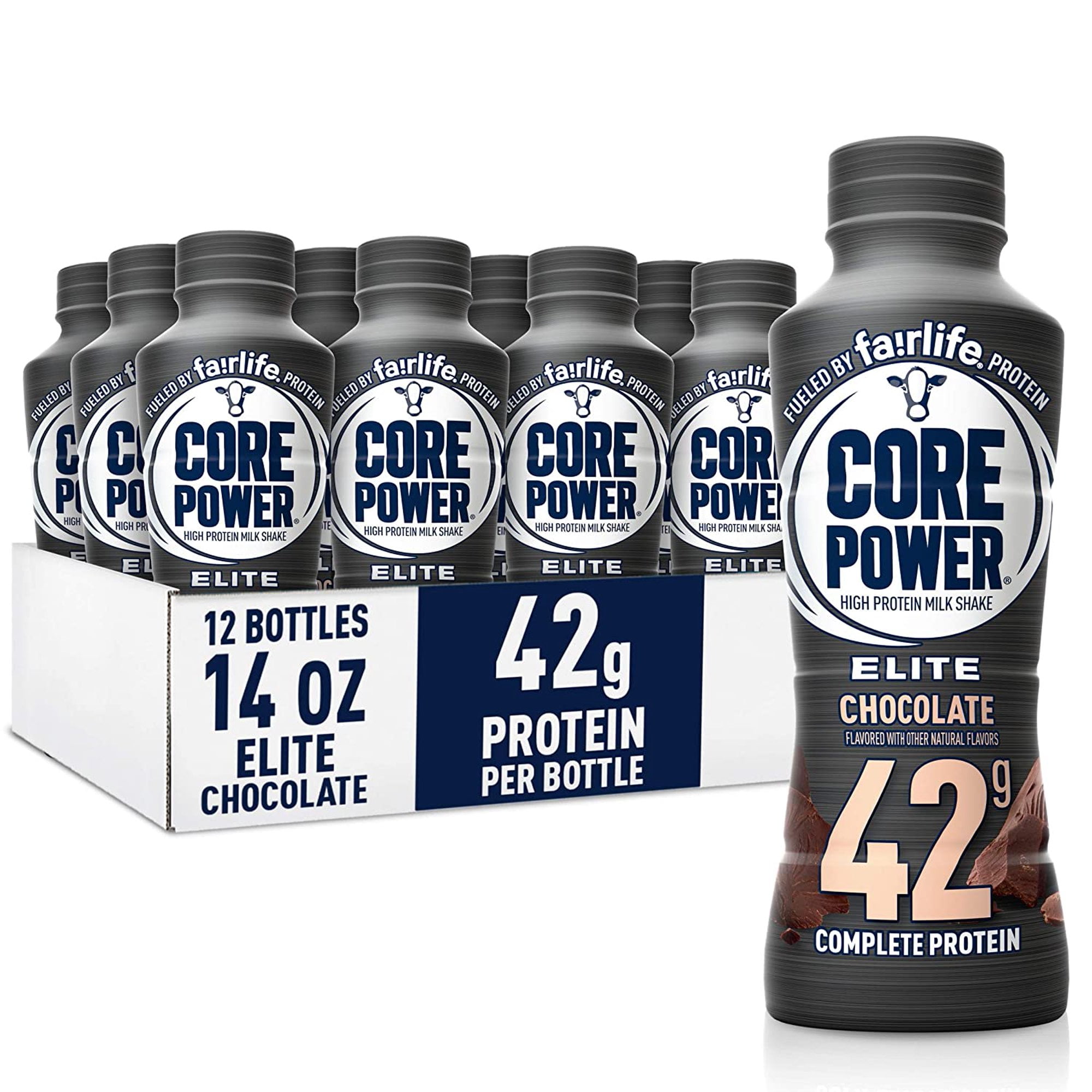 CORE POWER CHOCOLATE HIGH PROTEIN SHAKES FOR WORKOUT RECOVERY - 12 PACK, 42G PROTEIN, READY TO DRINK