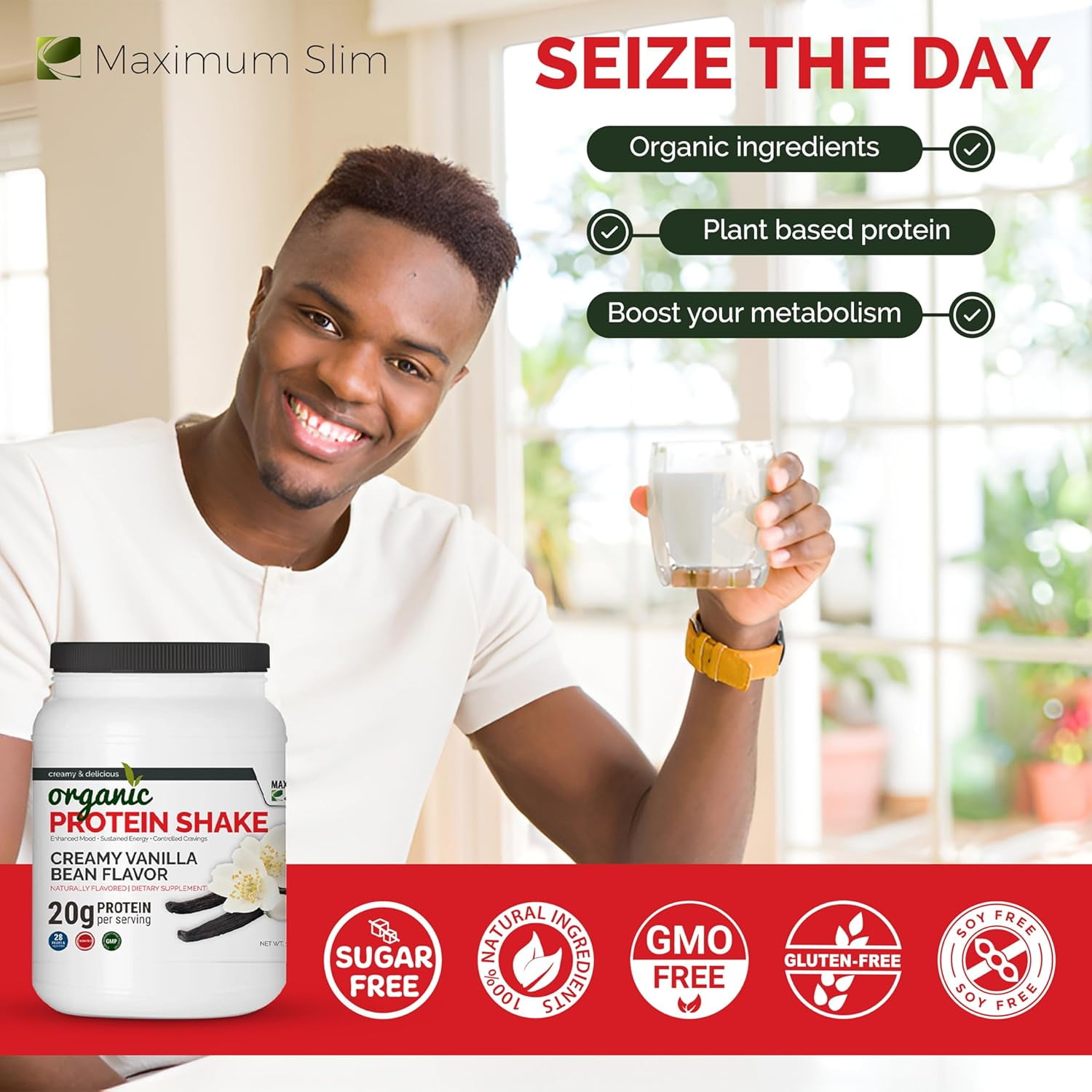 Maximum Slim Organic Creamy Vanilla Bean Protein Shake