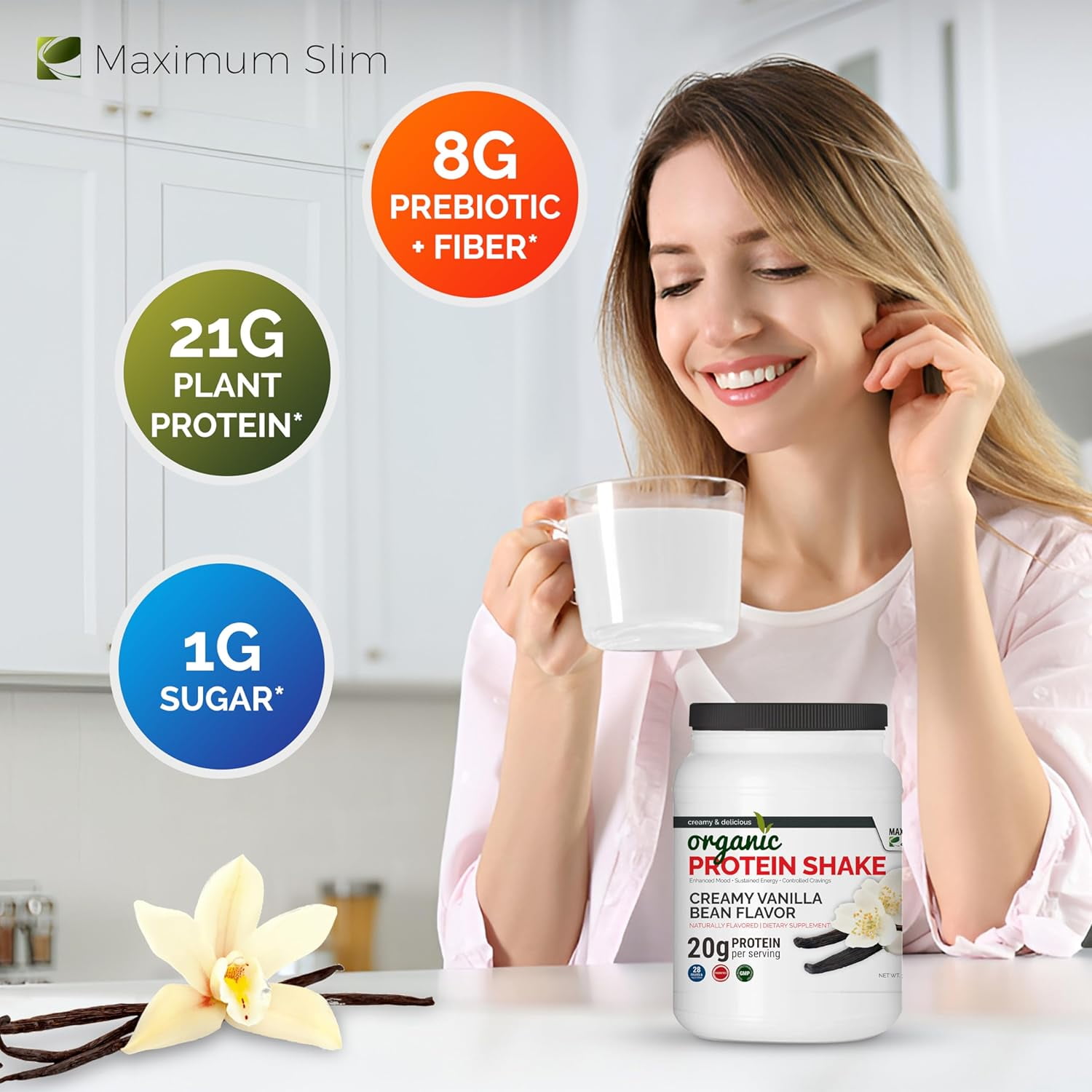 Maximum Slim Organic Creamy Vanilla Bean Protein Shake