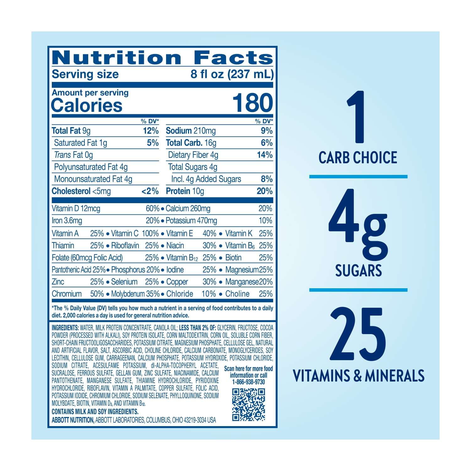 GLUCERNA RICH CHOCOLATE DIABETIC PROTEIN SHAKE, 8 FL OZ, 6-PACK