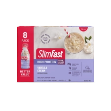 SlimFast Vanilla Cream High Protein Shake, 11 Fl Oz Bottle, 8 Pack