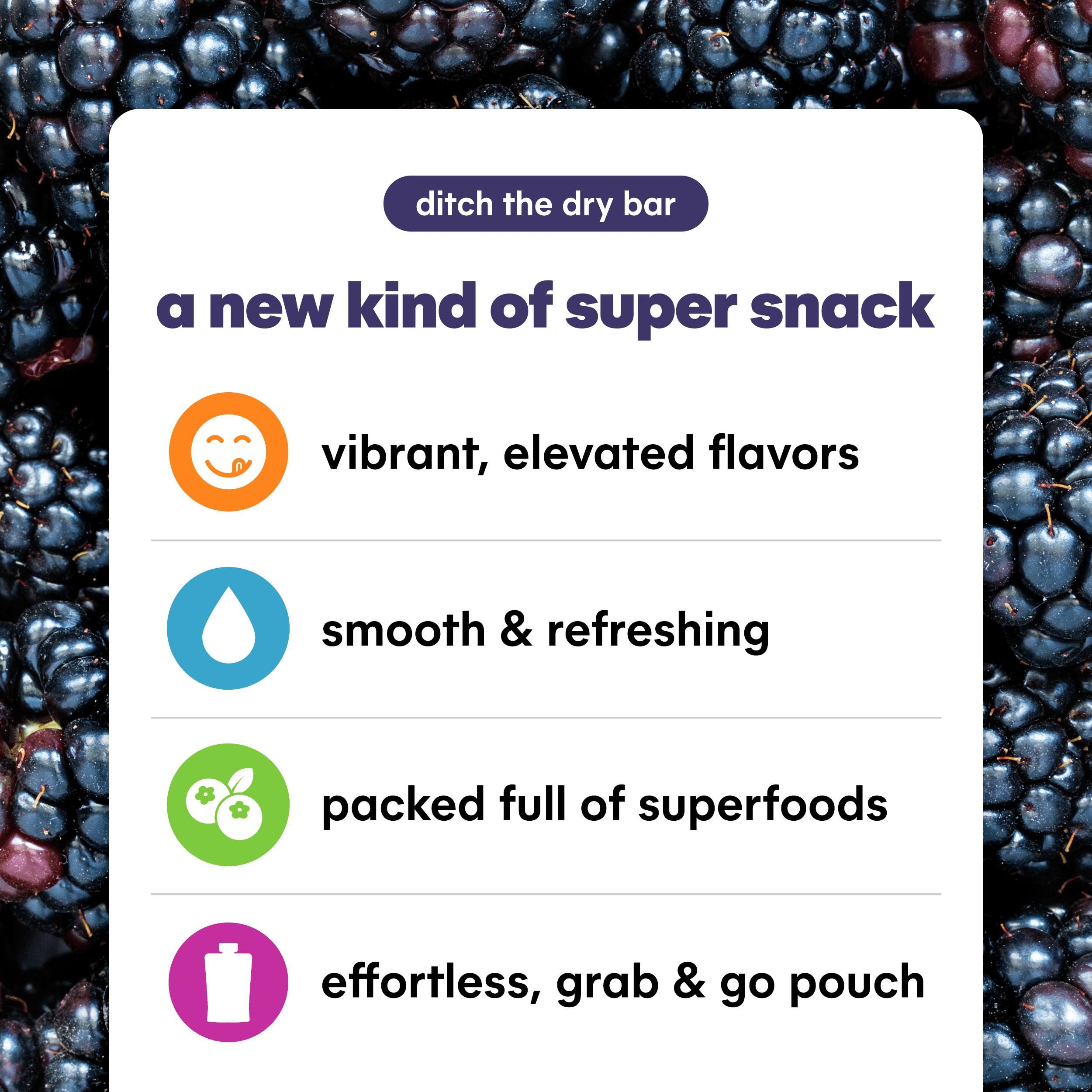 NOKA ORGANIC BLACKBERRY VANILLA SUPERFOOD SMOOTHIE POUCHES, 4-4.22 OZ, PACK OF 4 - SHELF STABLE