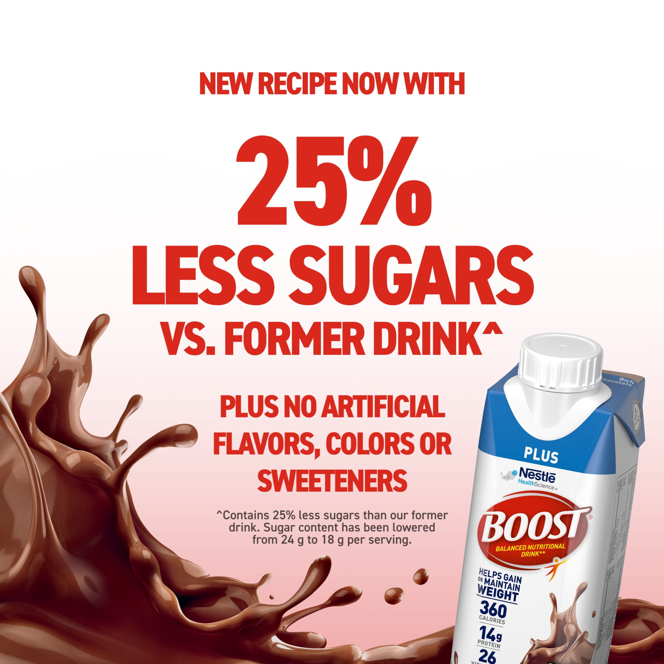 BOOST PLUS RICH CHOCOLATE PROTEIN SHAKE, 8 FL OZ, 12 PACK