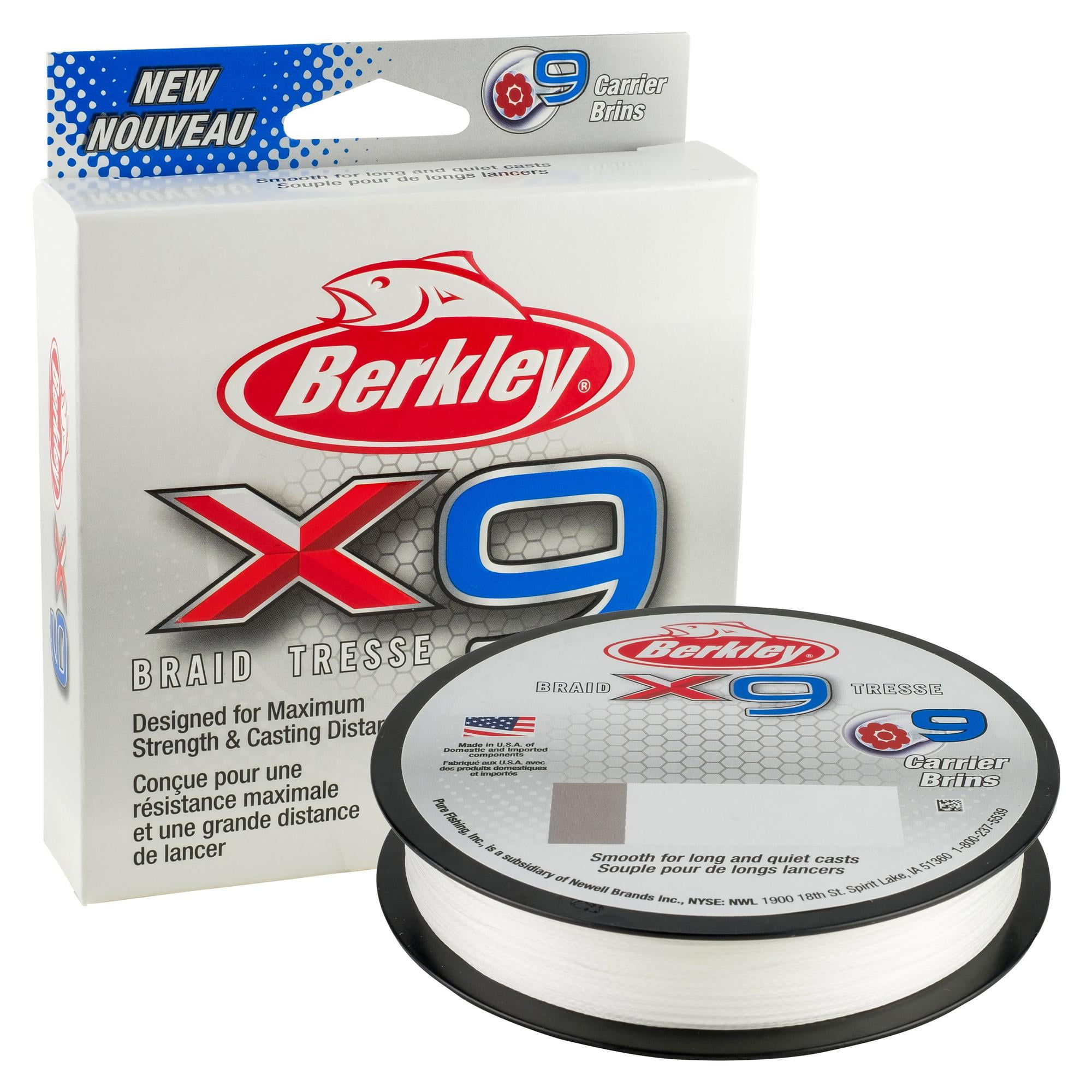 Berkley x9 Braid Superline, Low-Vis Green, 40lb Test | 59 lbC | 27.0kg Fishing Line