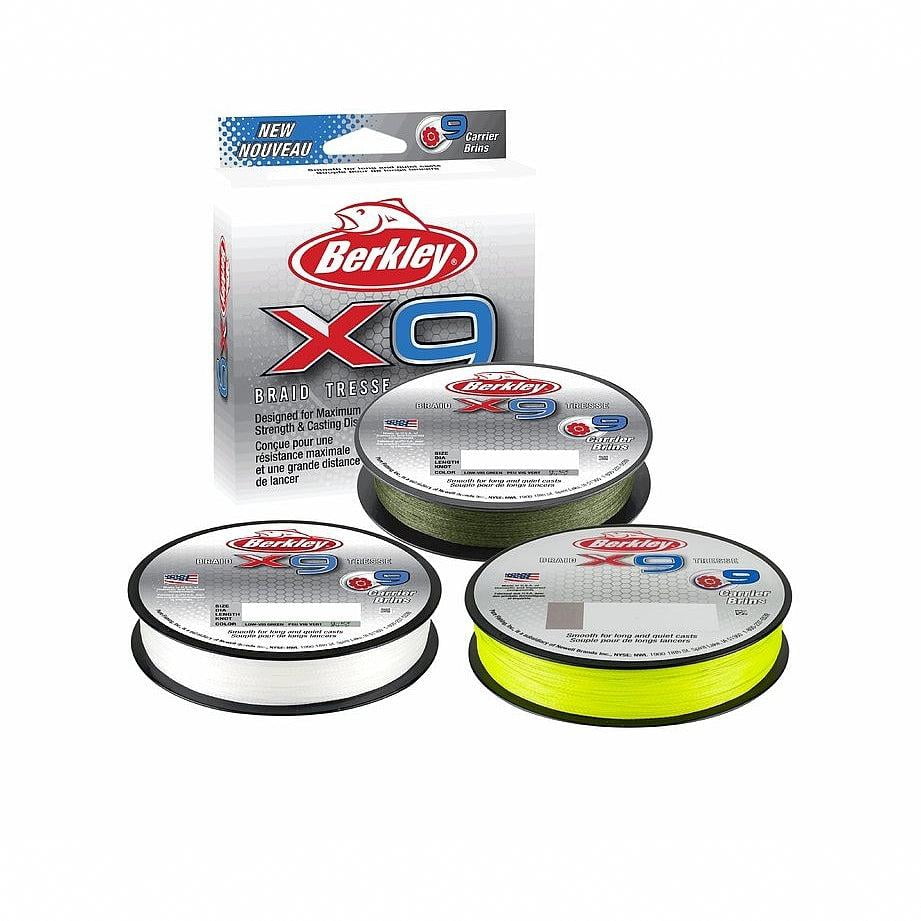 Berkley x9 Braid Superline, Low-Vis Green, 40lb Test | 59 lbC | 27.0kg Fishing Line