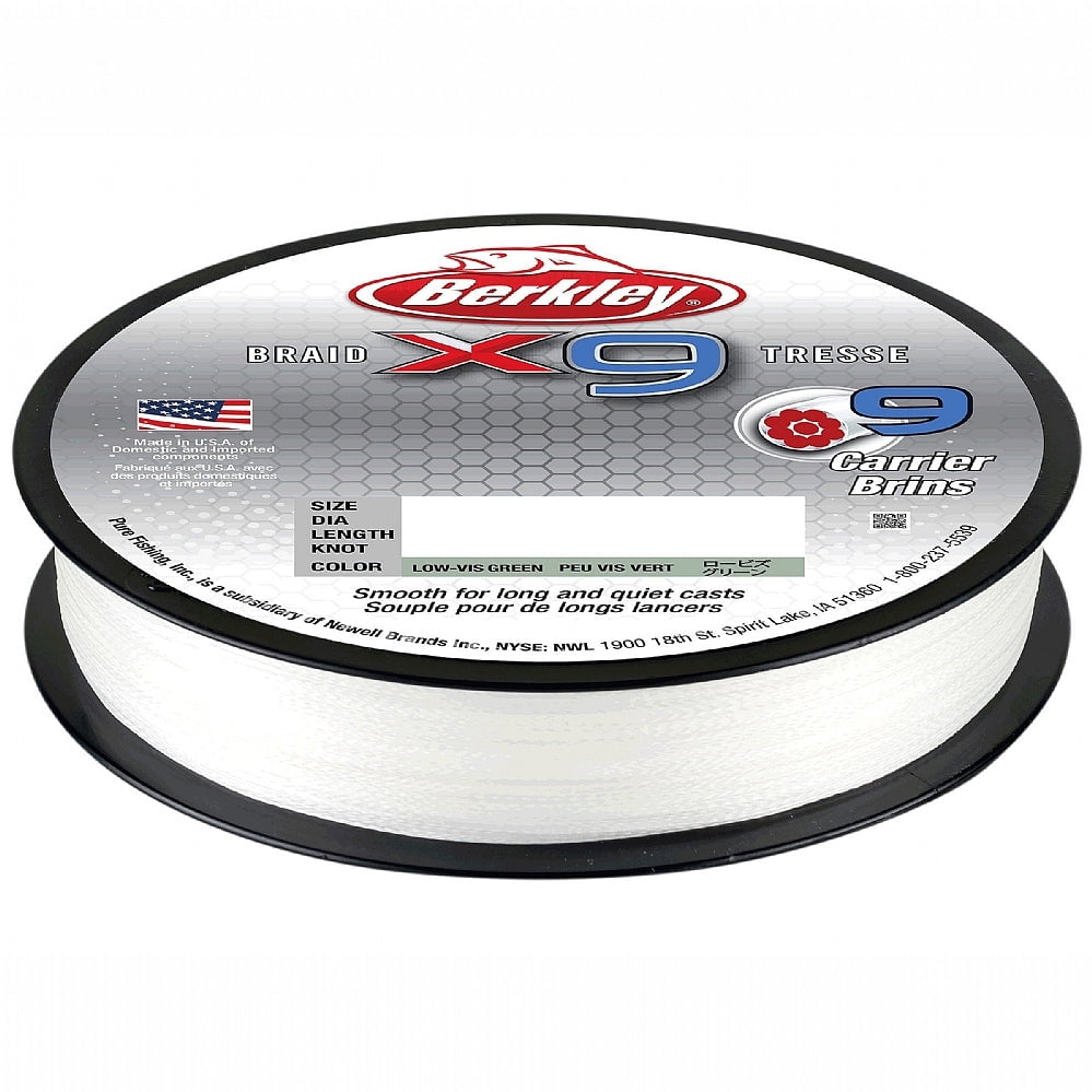 Berkley x9 Braid Superline, Low-Vis Green, 40lb Test | 59 lbC | 27.0kg Fishing Line