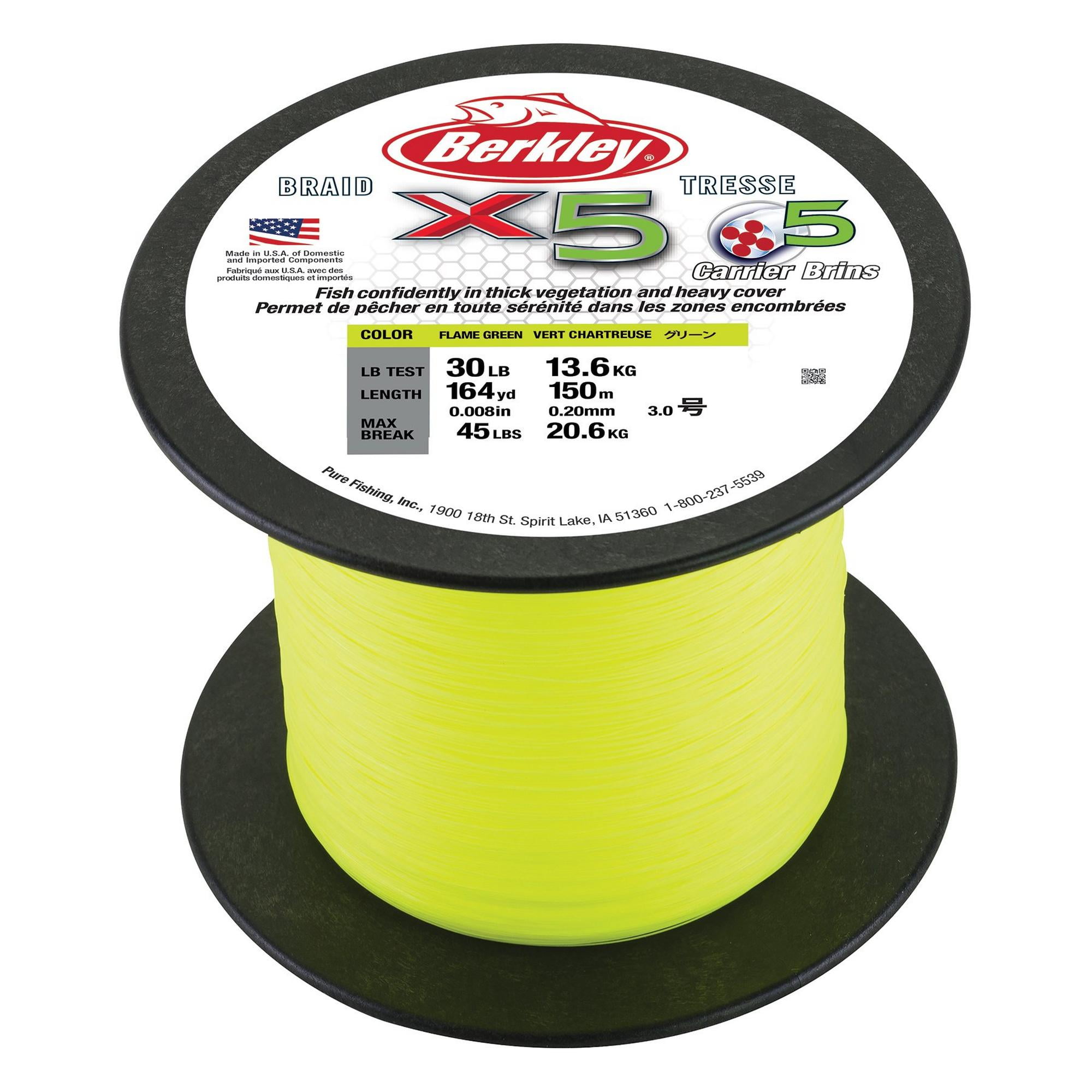Berkley x5 Low-Vis Green 30-Pound Fishing Line Superline