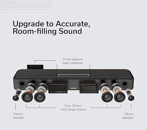 DENON HOME SOUND BAR 550 - 3D SURROUND SOUND, DOLBY ATMOS, DTS:X, ALEXA, HEOS, SUBWOOFER WITH DEEP BASS