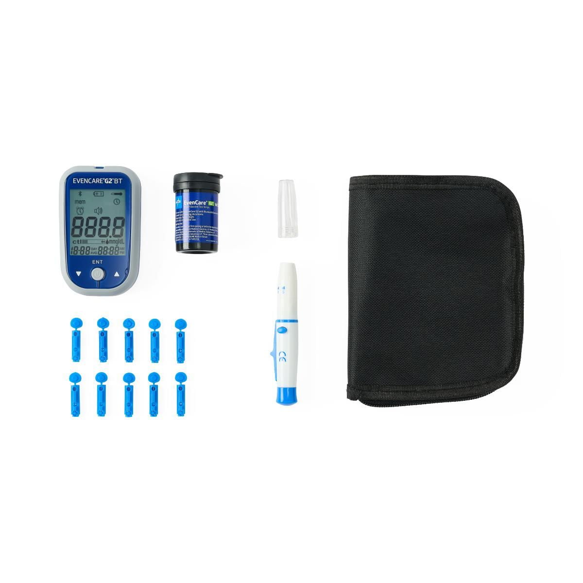 MEDLINE EVENCARE G2 BLUETOOTH BLOOD GLUCOSE MONITOR STARTER KIT