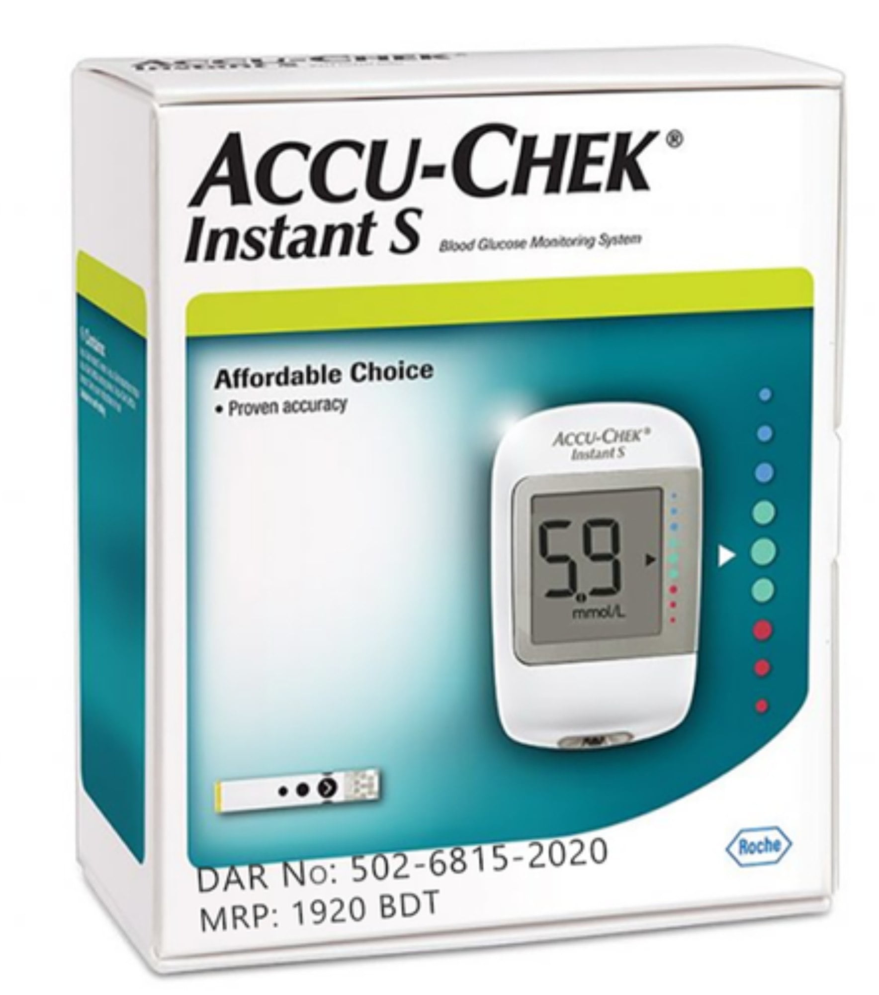 Accu-Chek Instant S Glucose Meter + 10 Free Strips