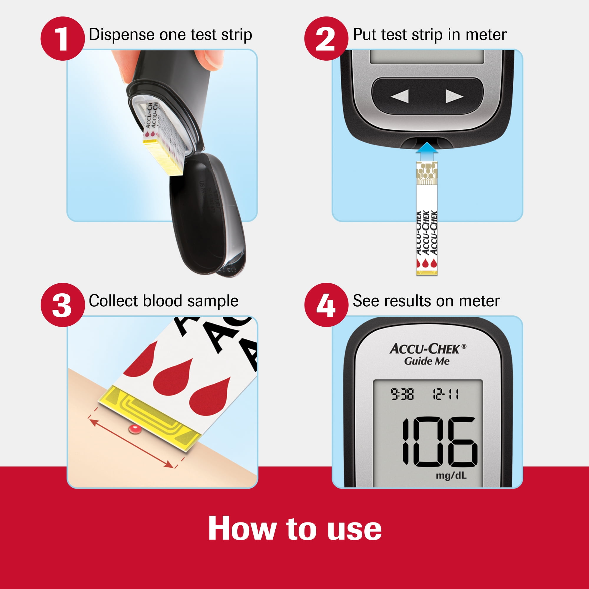 Accu-Chek Diabetes Monitor Kit: Myabetic James Case, Guide Me Meter, Lancets, Strips, Control Solution