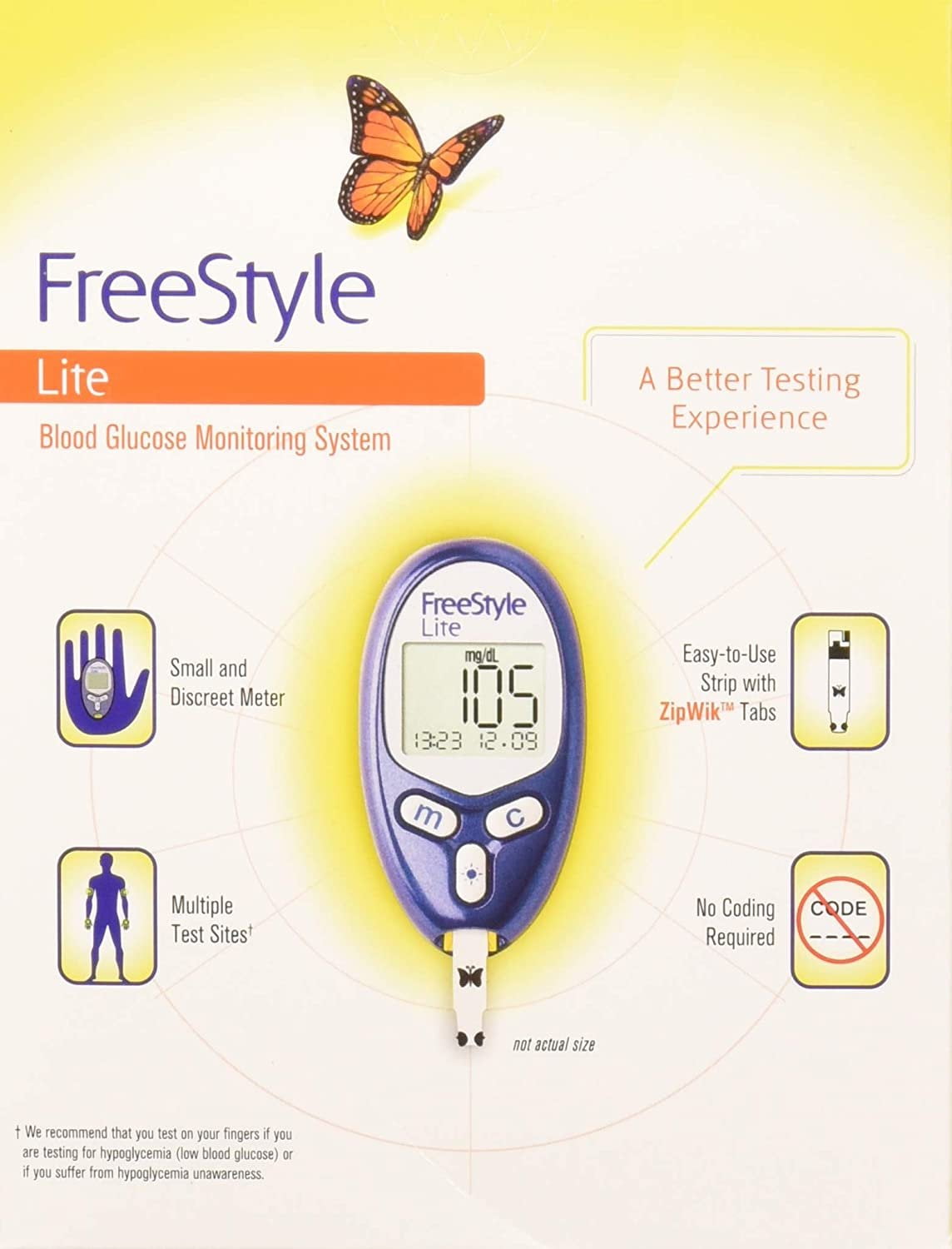 FreeStyle Lite Blood Glucose Monitoring System Test Strips & Lancets, 6-Pack
