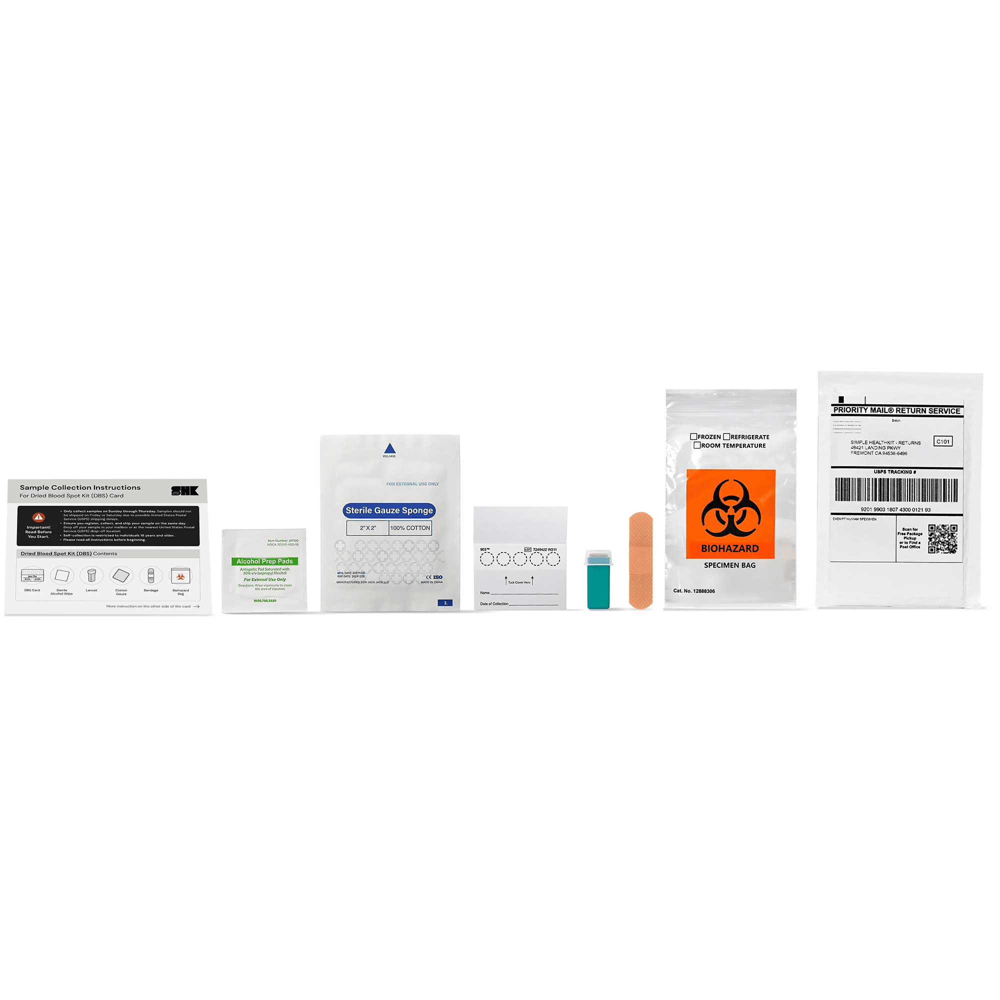 Simple HealthKit Easy At-Home Hemoglobin A1c Diabetes Test Kit - 1 Pouch