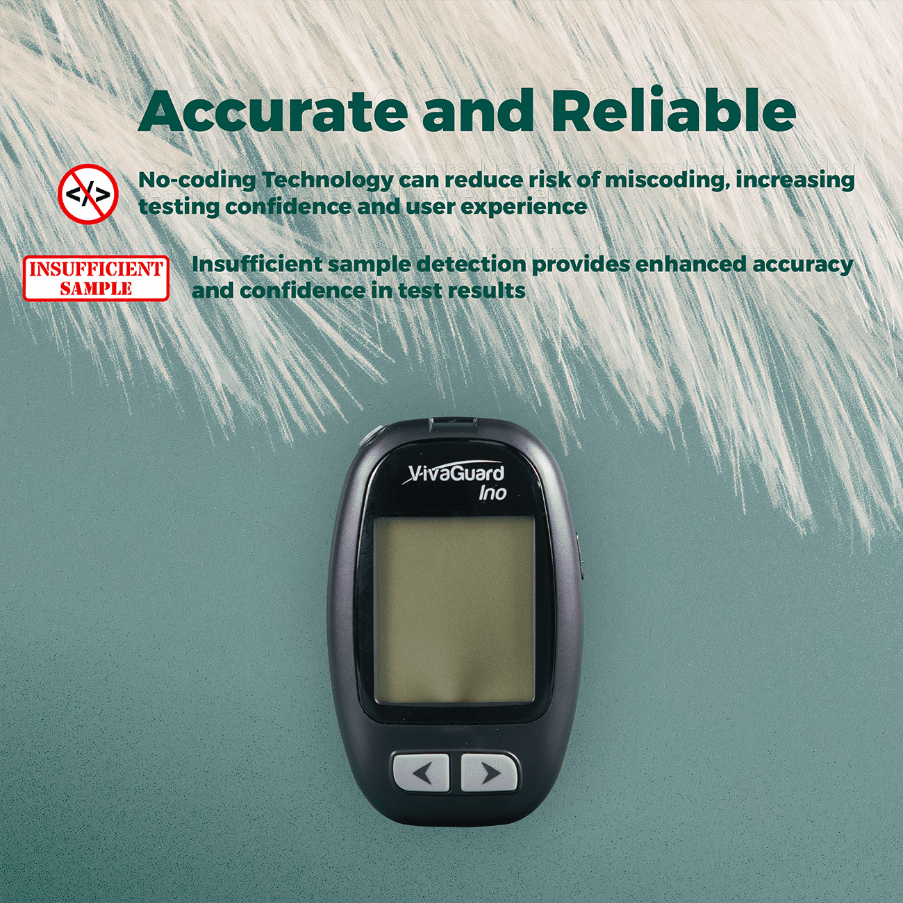 VIVAGUARD BLOOD GLUCOSE MONITOR FOR ACCURATE, PAINLESS TESTING AT HOME