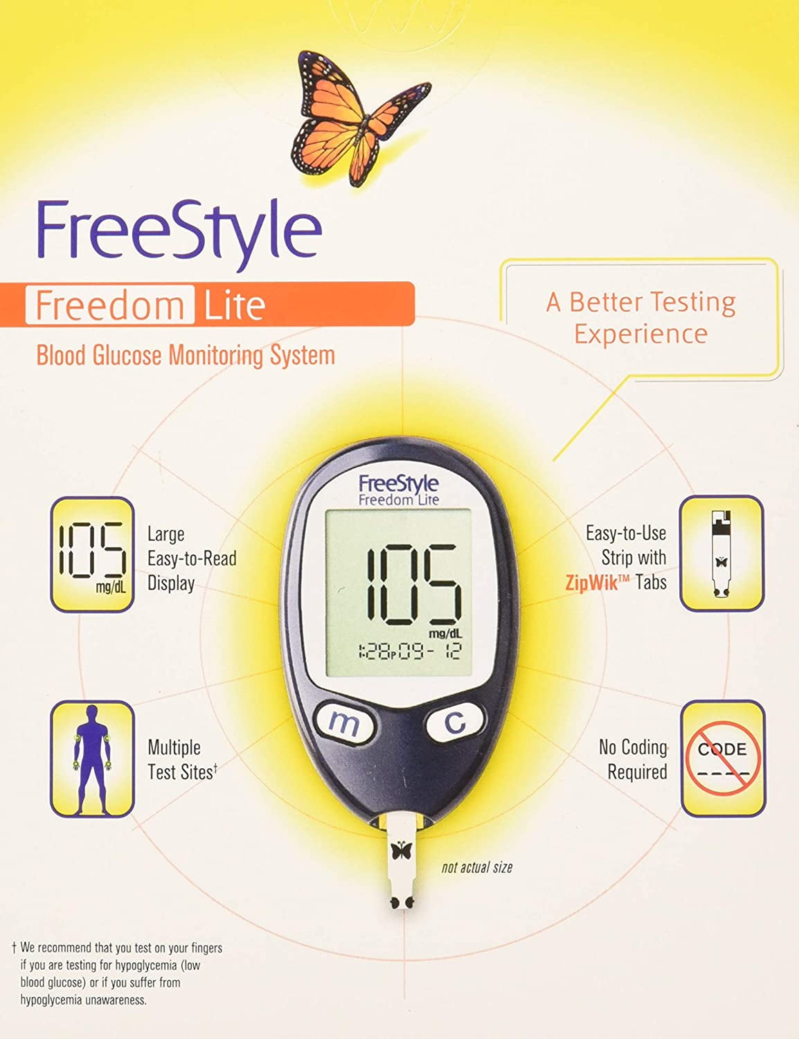 Freestyle Lite Blood Glucose Monitoring System for Easy Testing