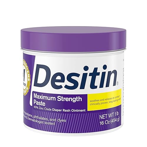 Desitin Maximum Strength Baby Diaper Rash Cream, 40% Zinc Oxide, Hypoallergenic, Paraben-Free, 16 oz