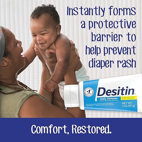 Desitin Daily Defense Baby Diaper Rash Cream with Zinc Oxide - Hypoallergenic, 4.8 oz