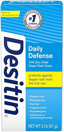 Desitin Daily Defense Baby Diaper Rash Cream - 13% Zinc Oxide Barrier - Hypoallergenic - Travel Size - 2 oz