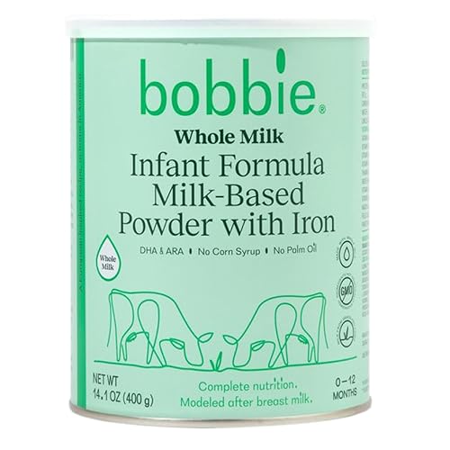 Bobbie Grass Fed Whole Milk Infant Formula for Newborn to 12 Months, 14.1 oz
