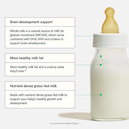 Bobbie Grass Fed Whole Milk Infant Formula for Newborn to 12 Months, 14.1 oz