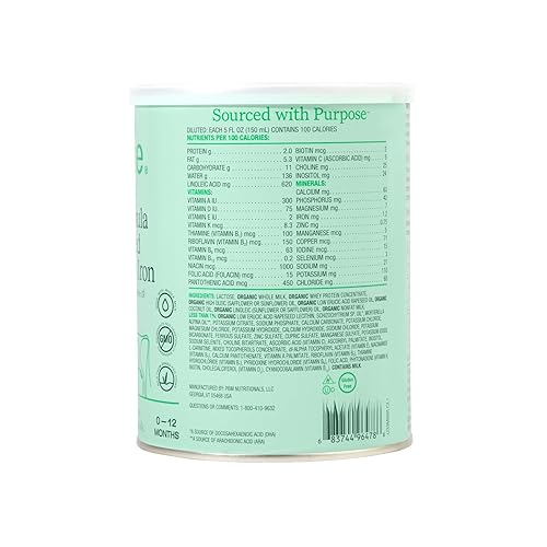 Bobbie Grass Fed Whole Milk Infant Formula for Newborn to 12 Months, 14.1 oz