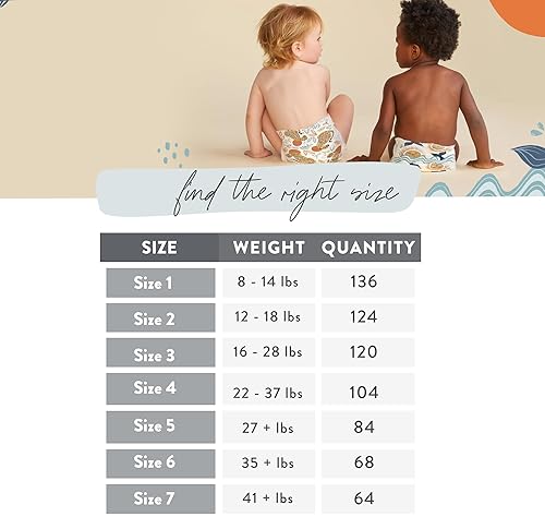 The Honest Company Sensitive Skin Diapers | Hypoallergenic & Fragrance-Free | Gender-Neutral Prints | Size 1 (8-14 lbs), 136 Count
