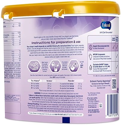 Enfamil NeuroPro Gentlease Baby Formula 19.5 Oz with DHA & Prebiotics