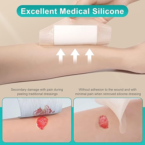 DIMORA SILICONE FOAM DRESSING 3"X3" WATERPROOF WOUND CARE BANDAGE 10 PACK - FSA/HSA APPROVED
