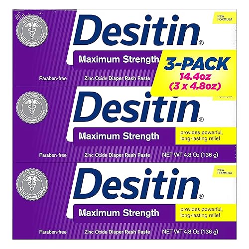 Desitin Baby Diaper Rash Maximum Strength Original Paste, Pack of 3 - 4.8 oz. (3 pk)