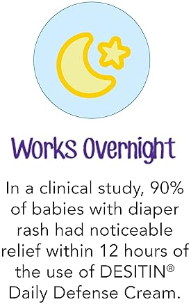 Desitin Daily Defense Baby Diaper Rash Cream 6-Pack, 13% Zinc Oxide, Treat, Relieve & Prevent Rash, Hypoallergenic, 4 oz