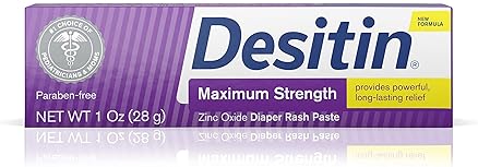 Desitin Maximum Strength Baby Diaper Rash Cream 40% Zinc Oxide 1 oz Travel Size - Pack of 6