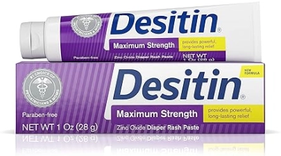 Desitin Maximum Strength Baby Diaper Rash Cream 40% Zinc Oxide 1 oz Travel Size - Pack of 6