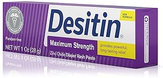 Desitin Maximum Strength Baby Diaper Rash Cream 40% Zinc Oxide 1 oz Travel Size - Pack of 6