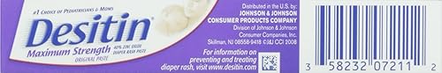 Desitin Maximum Strength Baby Diaper Rash Cream 40% Zinc Oxide 1 oz Travel Size - Pack of 6