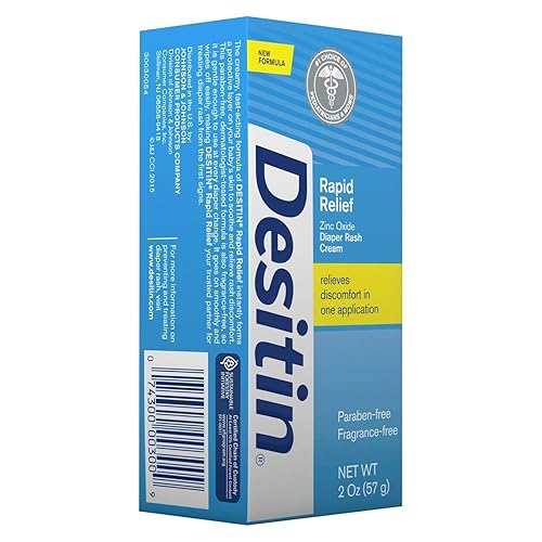 Desitin Rapid Relief Creamy Zinc Oxide Diaper Rash Cream, 2 oz (3 Pack)