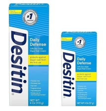 Desitin Daily Defense Diaper Rash Cream Bundle Pack - 4 oz & 2 oz with Zinc Oxide