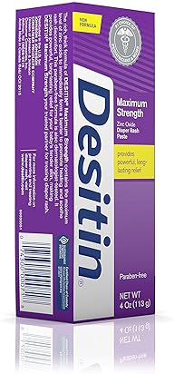 Desitin Maximum Strength Diaper Rash Paste, 4 oz - Soothes and Protects